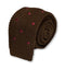 chocolate brown and bright pink spotted knitted tie