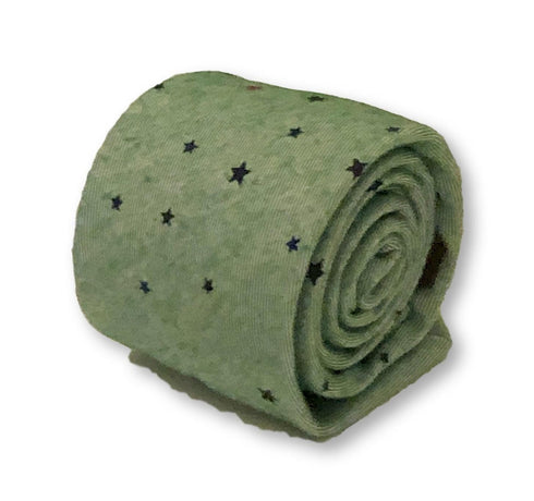 light forest sage green with star design cotton tie