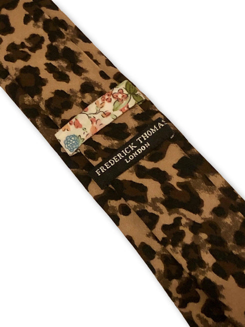 leopard print design cotton tie