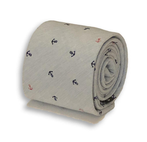 light blue with nautical anchor print design cotton tie