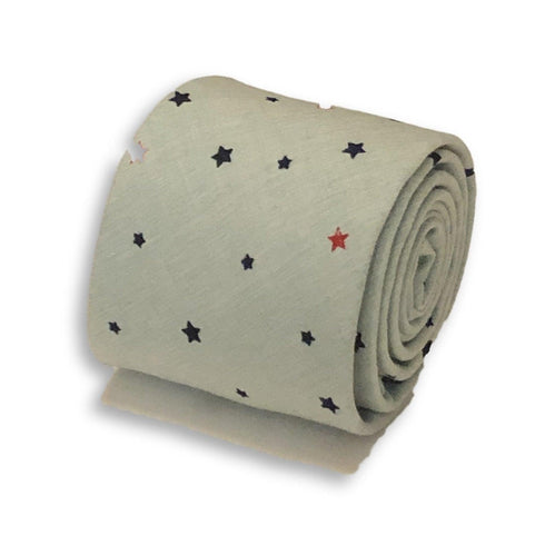 light mint sage green with star design cotton tie