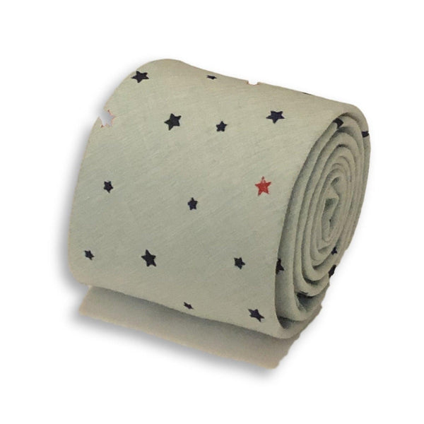 light mint sage green with star design cotton tie