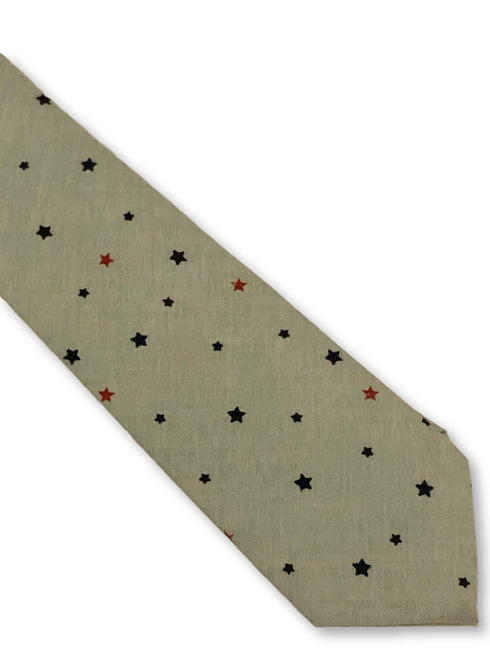 light mint sage green with star design cotton tie