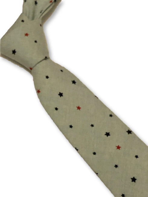 light mint sage green with star design cotton tie