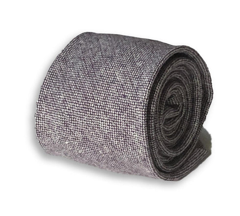 purple and white speckled slim wool tie