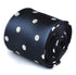 navy blue tie with white polka dots