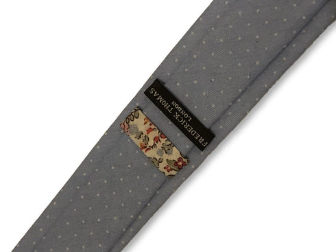 pale pastel blue with white pin spot design cotton tie