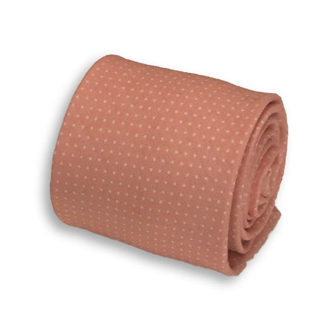 pink with white pin spots design cotton tie