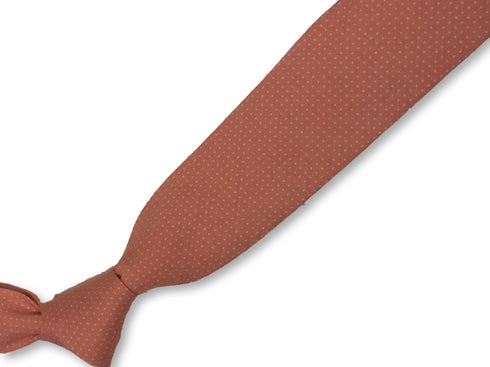 pink with white pin spots design cotton tie