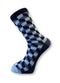 light blue & dark navy mens argyle design cotton socks