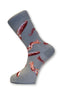 light silver grey with giant squid design men's socks