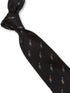 navy blue tie with blue macaw parrot print design