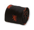 navy blue tie with red scottish lion print design