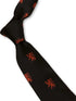 navy blue tie with red scottish lion print design