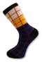 royal blue, yellow and white check design men's socks