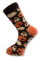 white and pastel pink sheep design men's socks