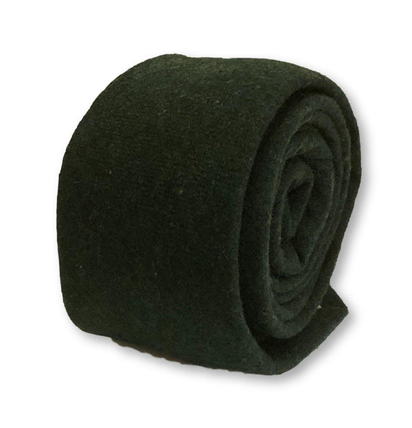 dark forest green slim wool tie