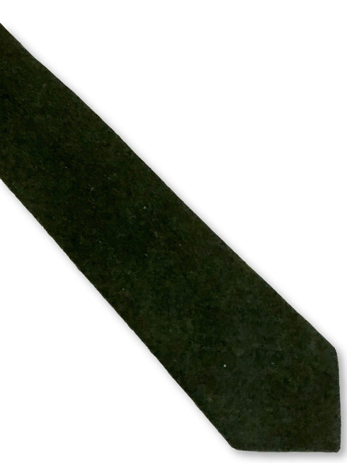 dark forest green slim wool tie