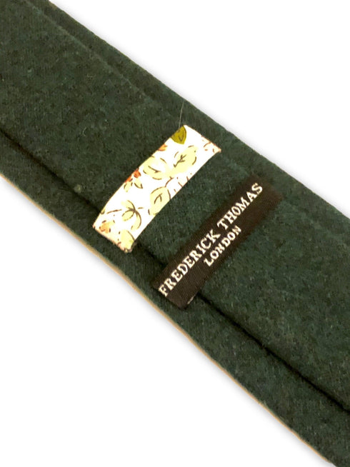 dark forest green slim wool tie