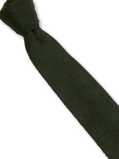 dark forest green slim wool tie