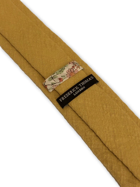mustard gold yellow linen tie