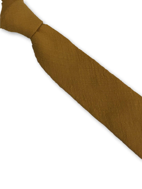 mustard gold yellow linen tie