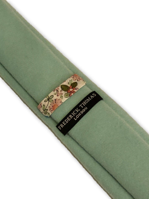 pale sage mint green slim wool tie