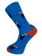 bright electric blue with toucan design men's socks