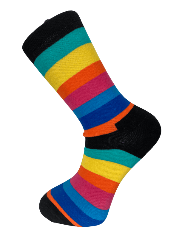 rainbow striped design men's socks