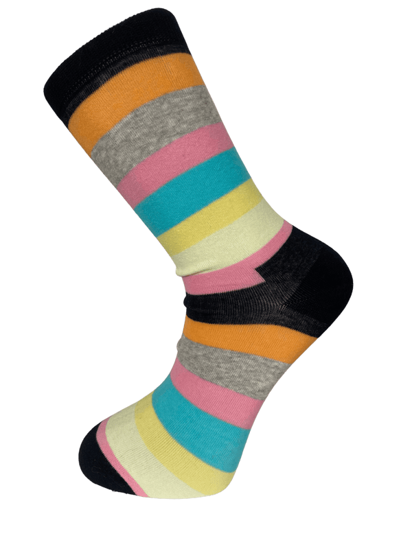 pastel rainbow striped design men's socks