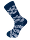 navy blue with white rainbow design men's socks