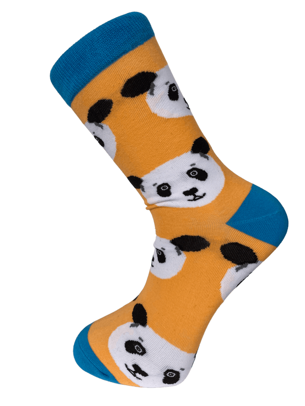 orange peach with panda design men's socks