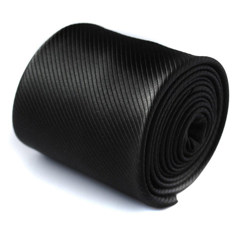 plain black striped tie