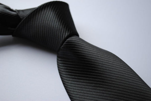 plain black striped tie