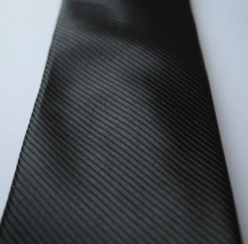 plain black striped tie