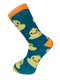 turquoise with yellow rubber duck design men's socks