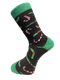 black & green candycane Christmas men's socks