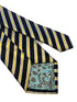 black, white and yellow striped tie