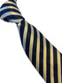 black, white and yellow striped tie