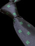 navy tie with lucky four leaf clover embroidered design