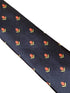 navy blue tie with Dutch tulip flower embroidered design
