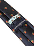 navy blue tie with Dutch tulip flower embroidered design