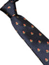 navy blue tie with Dutch tulip flower embroidered design