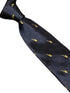 navy blue tie with saxophone embroidered design
