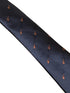 navy blue tie with violin embroidered design