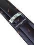 navy blue tie with violin embroidered design