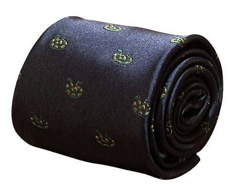 navy blue tie with rattlesnake desert embroidered design