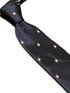 navy blue tie with mythical magical unicorn embroidered design
