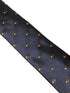 navy blue tie with hedgehog embroidered design cute