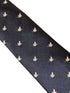 navy blue mens tie with white dove embroidered peace design